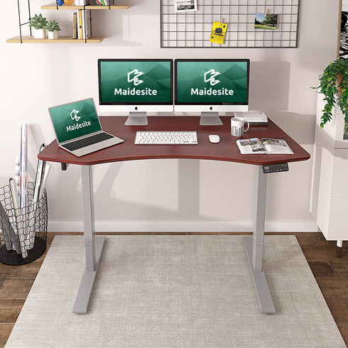 Maidesite Executive Series 55 inch Height Adjustable Standing Desk With Curved Desktop